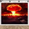 Loccor 15x10ft Fabric Atomic Bomb Nuclear Explosion Backdrop Nuclear Detonation Mushroom Cloud Ruin Destroyed City End of The World Background Party Decorations Photo Props view 3