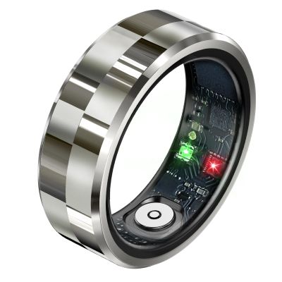 Lemolf Smart Rings, Fitness Tracker Ring, Heart Rate, Blood Oxygen, Stress, Step Tracker, Sleep Monitoring, Air Gestures, No Subscription Fee, IP68 Waterproof for iPhone&Android (Silver-Gray, #10)