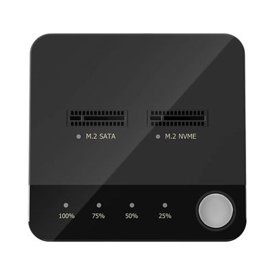 M.2 Sata/Nvme Dual-Bay Hard Drive Docking Station Offline Clone Docking Station Duplicator with Led Indicator M.2 Ssd Duplicator