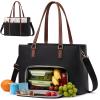 LOVEVOOK Lunch Bag for Women, Leather Work Laptop Tote Bag with Insulated Lunch Compartment, 15.6 Inch 2 in 1 Lunch Tote for Business, Teacher, Nurse, Office, College, Casual view 1