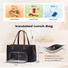 LOVEVOOK Lunch Bag for Women, Leather Work Laptop Tote Bag with Insulated Lunch Compartment, 15.6 Inch 2 in 1 Lunch Tote for Business, Teacher, Nurse, Office, College, Casual view 4