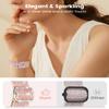 Bling Stretchy Band Compatible with Fitbit Versa 4/Fitbit Versa 3/Fitbit Sense/Sense 2 Bands for Women, Soft Adjustable Elastic Glitter Solo Loop Nylon Strap for Fitbit Versa 4 Bands view 2