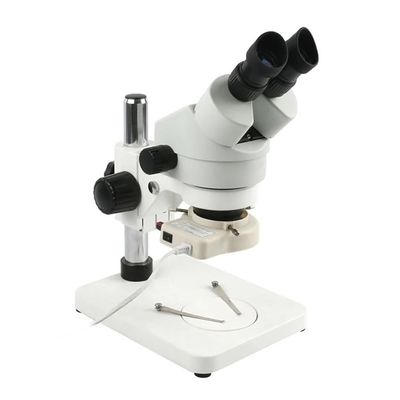 Lab Microscope Slides 7X-45X Continuous Zoom Parfocal Stereo Binocular Microscope w/56 LED Ring Light Illumination for Industrial Repair Tools Microscope Parts(White)