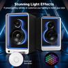 BESTISAN 50W*2 Active Bookshelf Speakers with Dynamic Light Effect, 3" Bass Computer Speakers with ARC/Optical/RCA/BT 5.2/USB/SUB Out Input for Turntable, PC, TV and Phone. view 2