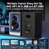BESTISAN 50W*2 Active Bookshelf Speakers with Dynamic Light Effect, 3" Bass Computer Speakers with ARC/Optical/RCA/BT 5.2/USB/SUB Out Input for Turntable, PC, TV and Phone. view 3