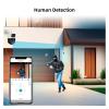 JUCFRDNJ 4CH Poe 6MP Camera System Video Surveillance Kit Security Camera Ptz Camera Outdoor Camera Two Way Audio Full Color Night(3T(),4CH POE 3PCS 6MP CAM_EU Plug) view 4
