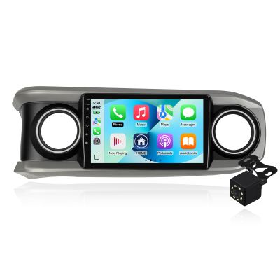 2+64G Android 14 Double Din Car Stereo for Toyota Tacoma 2016-2022 with 10.1 Inch Touchscreen Radio Built-in Wireless Carplay/Android Auto/GPS/Bluetooth/FM/AUX/Steering Wheel Controls/Backup Camera