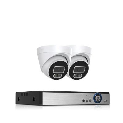 4K 8MP 8CH AHD DVR Dome Cameras CCTV System Kit H.265+ Face Motion Detection Outdoor Color Night Vision Surveillance Set(3T(),8CH DVR 2 Camera_UK Plug)