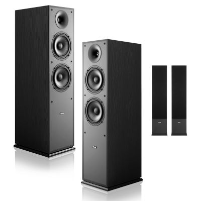 VEVOR Passive Floorstanding Speakers, 2-Way, Floor-Standing Tower Speakers with 1 in Tweeter, 6.5 in Woofers, 400W Peak, 65Hz20kHz Frequency Response, Durable MDF Enclosure, for Home Audio, Pair