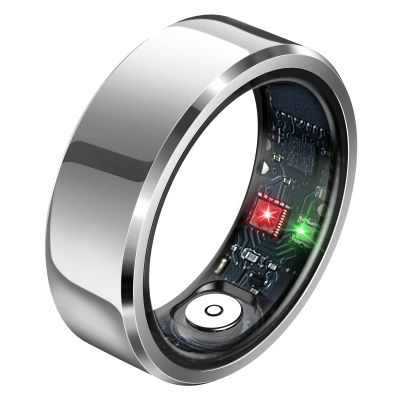 Lemolf Smart Rings, Fitness Tracker Ring, Heart Rate, Blood Oxygen, Stress, Step Tracker, Sleep Monitoring, Air Gestures, No Subscription Fee, IP68 Waterproof for iPhone&Android (Silver, #11)