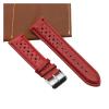 FYXT Vintage Handmade Watch Strap 18mm 19mm 20mm 22mm 24mm Racing Leather Strap Gray Black Brown Blue Breathable Porous Watchbands(Red,18mm) view 1