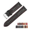 FYXT Vintage Handmade Watch Strap 18mm 19mm 20mm 22mm 24mm Racing Leather Strap Gray Black Brown Blue Breathable Porous Watchbands(Red,18mm) view 2