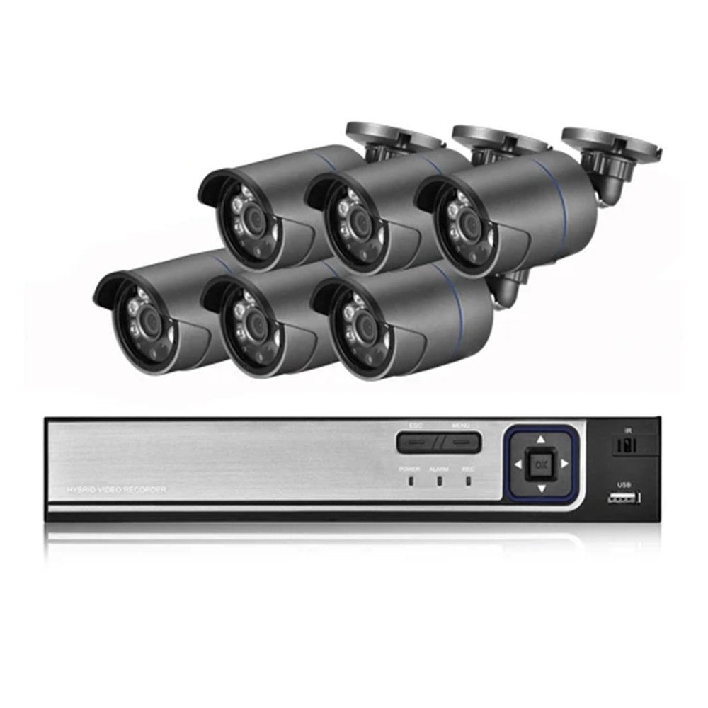 H.265 8CH 3MP POE Security Camera System NVR Kit Audio Record IP Camera IR Outdoor IP66 CCTV Video Surveillance NVR Set(None,8CH NVR and 6 Camera_EU Plug)