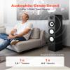 VEVOR Passive Floorstanding Speaker, 2-Way, Floor-Standing Tower Speaker with 1-Inch Tweeter, 6.5-Inch Woofer, 200W Peak, 70Hz20kHz Frequency Response, Durable MDF Enclosure, for Home Audio, Single view 2