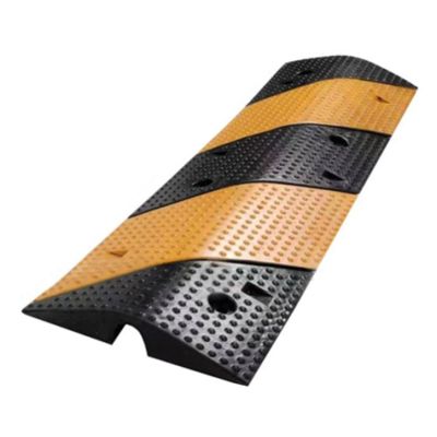 Rubber Cable Cord Cover Protector Ramps Wire,Capacity Traffic Speed Bump Road,Reflective Yellow Strip,Asphalt Concrete