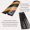 Rubber Cable Cord Cover Protector Ramps Wire,Capacity Traffic Speed Bump Road,Reflective Yellow Strip,Asphalt Concrete view 3