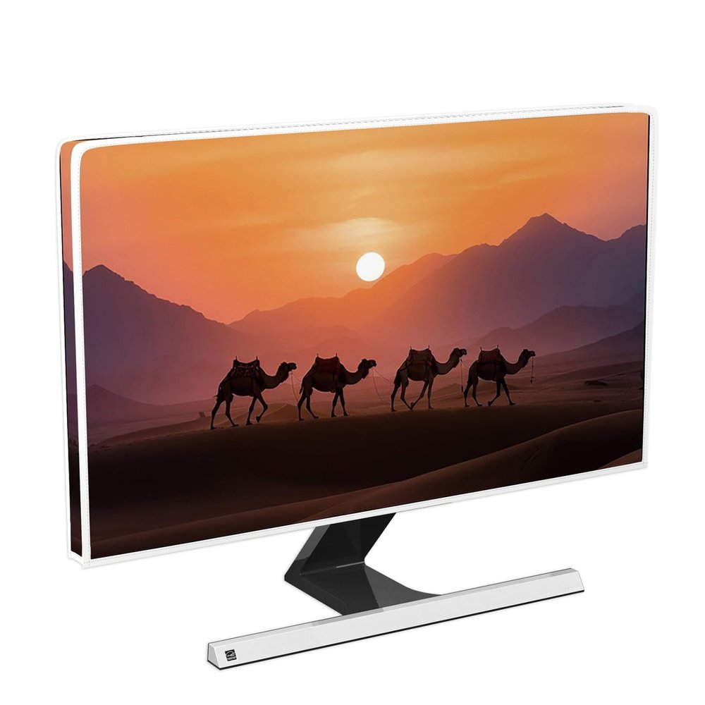 Baocicco Camel Desert Waterproof TV Screen Cover 32 Inch Sunset Sunrise Camel Herd Nature Landscape Antistatic Television Cover Dust Proof TV Dust Covers Cloth Decoration for Living Room