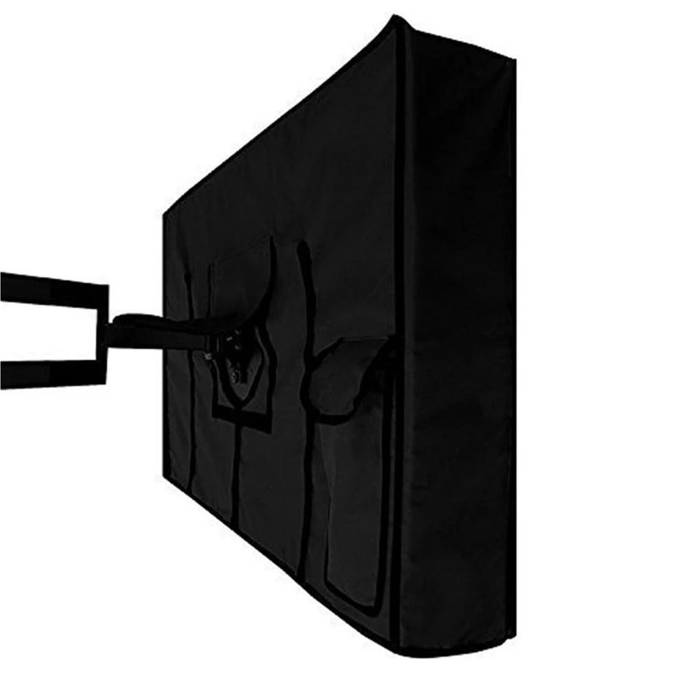 ERJGIKL Tv Cover Outdoor Tv Protective Cover Weatherproof with Bottom Cover with Remote Control Pocket(Black,for 70-75inch TV)