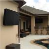 ERJGIKL Tv Cover Outdoor Tv Protective Cover Weatherproof with Bottom Cover with Remote Control Pocket(Black,for 70-75inch TV) view 3