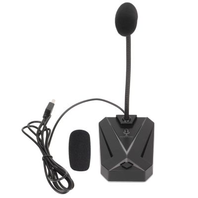 Enlybee Computer Microphone USB with RGB Light, Adjustable Gooseneck, Noise Reduction, 360 Degrees Pickup for Gaming, Meeting, Chatting and More (Office)