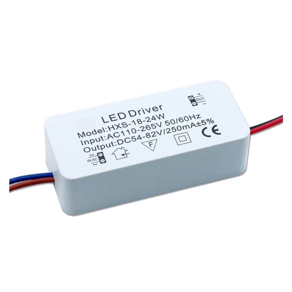 2-3W 3-5W 4-7W 8-12W 13-18W 18-24W 250mA LED Isolation Driver AC110-265V Constant Current Transformer for Spotlight Downlight(18-24W DC54-82V)