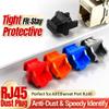 HHDLMTOYS 50pcs Snap-in RJ45 Protector Blocker Protective Cover, Anti-dust Cover Cap, for Swither, Router(Orange 50 Pcs) view 2