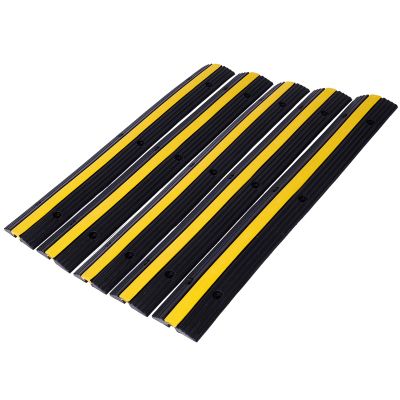 1 Channel Rubber Cable Protector Ramps, Heavy Duty 6600Lbs Load Capacity Cable Wire Cord Cover Ramp Speed Bump Driveway Hose Cable Ramp Protective Cover