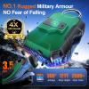 Armoured Heavy Duty for AirPods Pro1 Generation Case with Lock & Keychain, 360Heavy Duty Drop Protection, 1-Click Open & Magnetic Lid, AirPods Pro 1st Hard Cover Case for Outdoor & Travel-Dark Green view 2