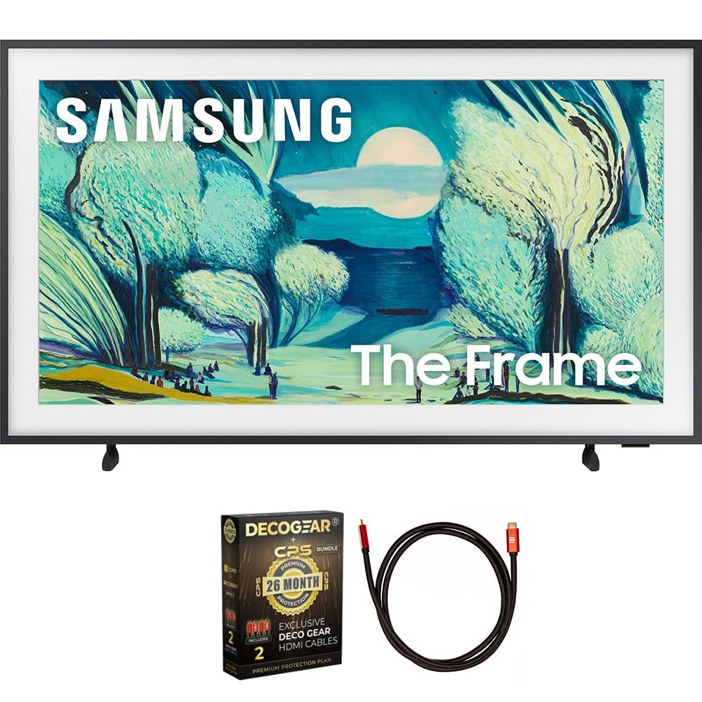 Samsung QN50LS03FAFXZA 50 inch The Frame LS03FA QLED 4K Art Mode Vision AI Smart TV 2025 (Renewed) Bundle with 6FT HDMI 2.0 Cable and CPS Exclusive 26 Month Protection Pack (BEACH-CPS-26M1500)