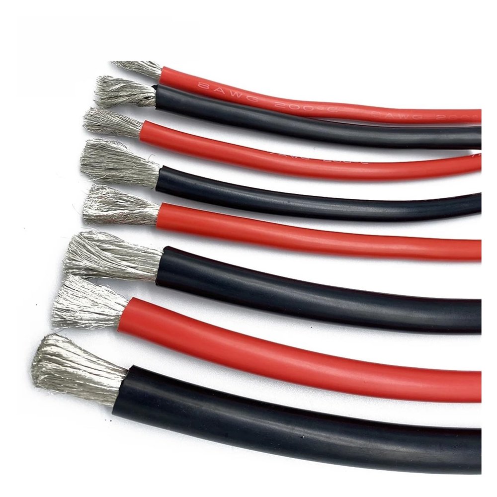 HUIZHUGS Wire and Cable 10meter Silicone Cable Cord 10 12 14 15 16 18 20 22 24 26 AWG 5m red 5m high Temperature Black Silicon Wire Tinned Koper Cable Wire and Cable(24AWG)