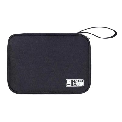 Waterproof Electronics Organizer Bag | Universal Travel Cable Storage Pouch | Durable Carrying Case for Accessories(Black)