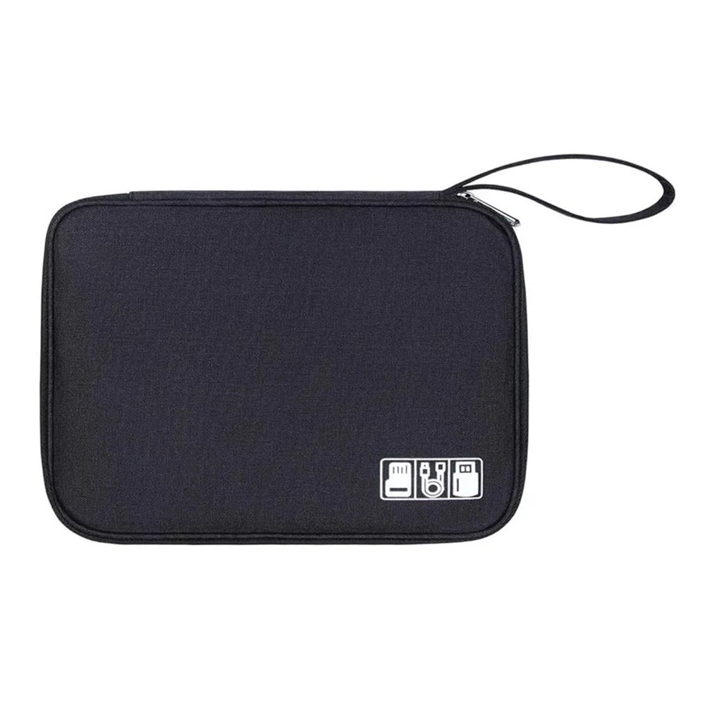 Waterproof Electronics Organizer Bag | Universal Travel Cable Storage Pouch | Durable Carrying Case for Accessories(Black)