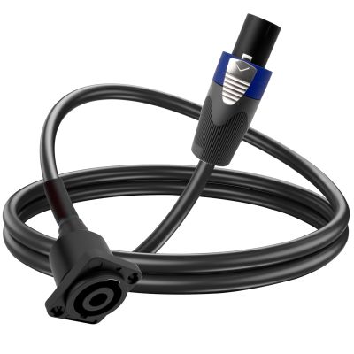 QINJOOELC 14AWG Speakon Panel Mount Female to Male Audio Cable D-Type Speakon Socket to Plug with Twist Lock Extension Cable for Amplifier Pro DJ PA Stage 1M/3.3Ft