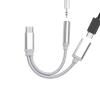 2-in-1 Type-C Audio Adapter, 3.5mm Headphone and Charging Cable, Braided Nylon, Black/Gold/Rose Gold (Silver) view 1