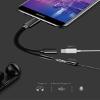 2-in-1 Type-C Audio Adapter, 3.5mm Headphone and Charging Cable, Braided Nylon, Black/Gold/Rose Gold (Silver) view 2