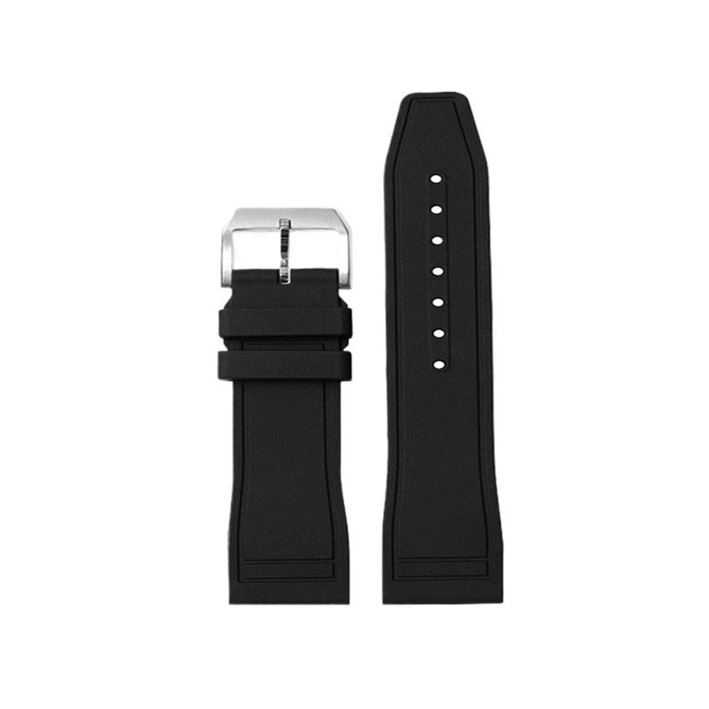 Fluoroelastomer Strap For IWC Pilot's Watch Mark XVIII Le Petit Prince Pilot's Watch Mark XX Le Petit Prince(Black s,22mm*18mm)