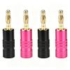 Dufray 4pcs HiFi Speaker Banana Plug Connector 24K Gold Plated Hi-end Speaker Connectors - Dual Screw Locking - 4.8mm Lantern view 1