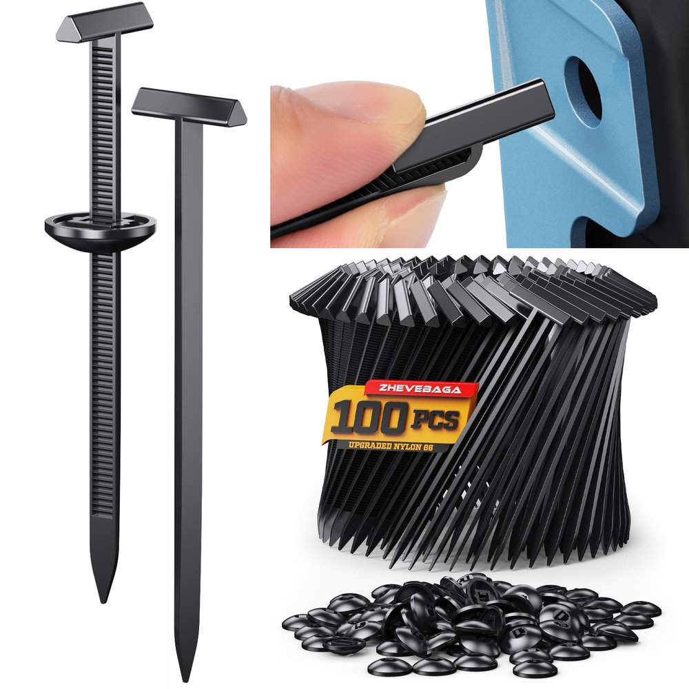 100PCS Upgrade 3D Easy to Fold T Head Nylon Universal Cable Tie Buckle,Grip Auto Zip Tie Buckles, Automotive Zipper Clips Self-Locking UV-Resistant Fasteners for Car Fender Trunk Bumper Repair