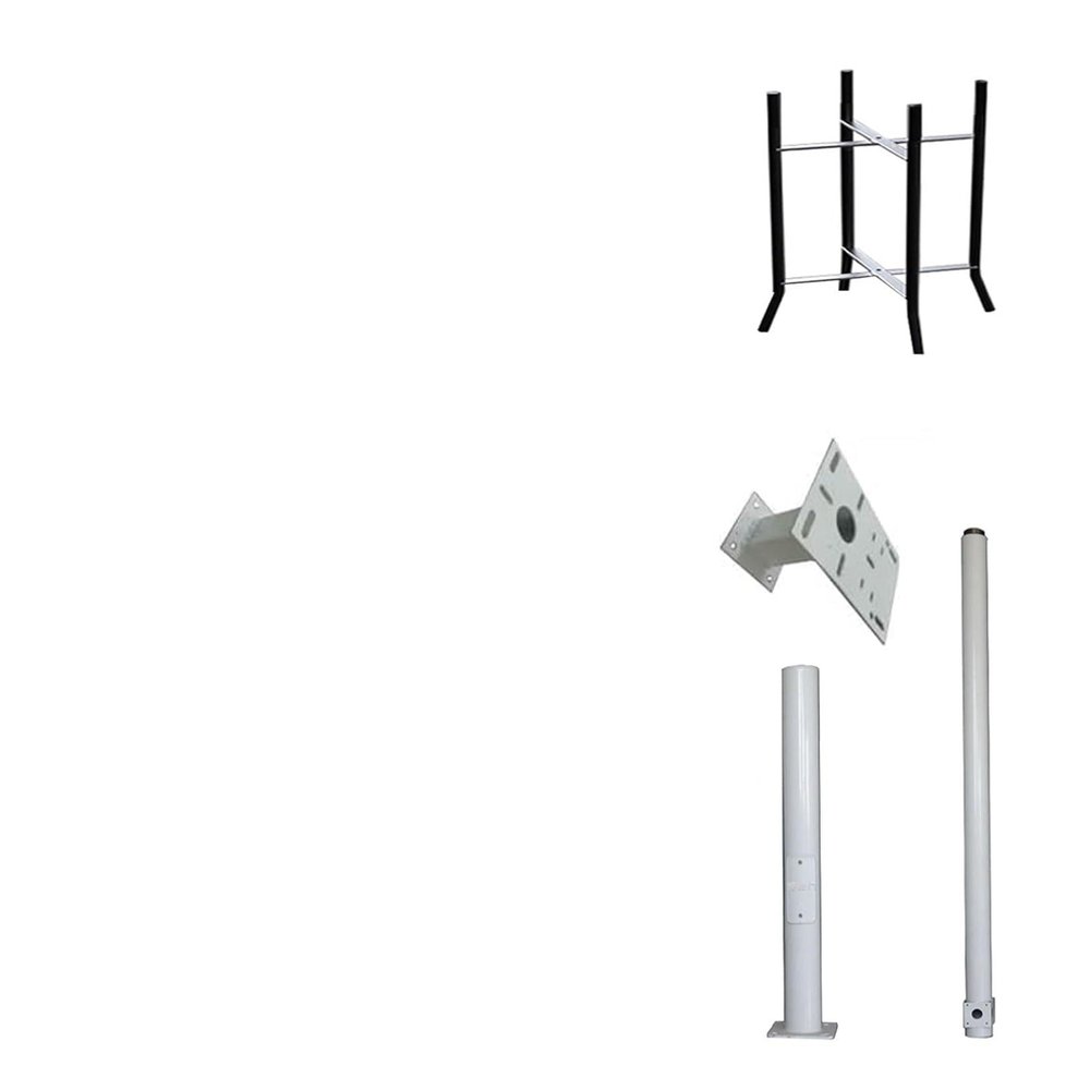 MZZKFC Solar Panels/Camera Mounting Bracket Pole, 2 2.5 3 3.5 4 4.5 5 6m Assembly Surveillance Post Stand, Surveillance Stand with 40cm Lightning Rod Removable(ligjt Grey,11.5 ft/3.5 m)