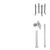 MZZKFC Solar Panels/Camera Mounting Bracket Pole, 2 2.5 3 3.5 4 4.5 5 6m Assembly Surveillance Post Stand, Surveillance Stand with 40cm Lightning Rod Removable(ligjt Grey,11.5 ft/3.5 m) view 1