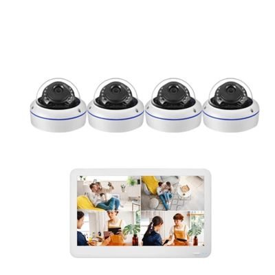 JUCFRDNJ Outdoor 4K 8MP Camera System 11.6 Inch POE LCD NVR Screen Face Detection Audio IP Cameras Security Surveillance(None,4CH NVR 4 Cameras)