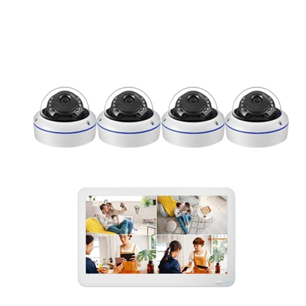 JUCFRDNJ Outdoor 4K 8MP Camera System 11.6 Inch POE LCD NVR Screen Face Detection Audio IP Cameras Security Surveillance(None,4CH NVR 4 Cameras)