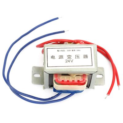 Klanata 220V-24V 12W Power Transformer, 220V-24V 12W 50Hz Low Frequency Isolation Transformer, Single Power Transformer EI Type Core for Electrical Applications