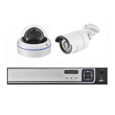 JUCFRDNJ 4K Ultra HD 8MP H.265 POE NVR Security System Kit Outdoor Indoor IP Camera P2P Audio Video Record CCTV Camera Set(1T,4CH NVR and 2 Camera)