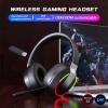 Boannice Wireless Bluetooth Noise-Canceling Headphones- Features USB 2.4G Transmitter, Low Latency, Detachable Noise-Canceling Microphone, RGB Lighting Effects, Compatible with Gaming/PS5/PC view 3