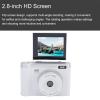 ASHATA 1080P 12MP Digital Camera for Vlogging 2.8 Inch 180 Flip Screen 8X Zoom Auto Focus Travel Camera Portable Camera Compact Camera for Photography Selfie Video Recording (White) view 2
