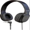 1 Pack Wired On-Ear Leather Headphones with 3.5mm Connector, Oval Metal Housing, Black view 1