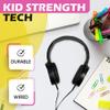 1 Pack Wired On-Ear Leather Headphones with 3.5mm Connector, Round Metal Housing, Black view 3
