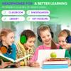 1 Pack Wired On-Ear Leather Headphones with 3.5mm Connector, Round Metal Housing, Black view 4