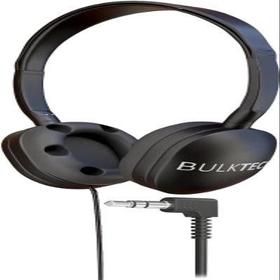 1 Pack Wired On-Ear Rubber Headphones with 3.5mm Connector, Black